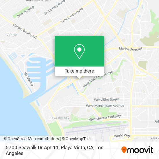 Mapa de 5700 Seawalk Dr Apt 11, Playa Vista, CA
