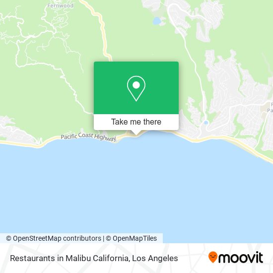 Restaurants in Malibu California map