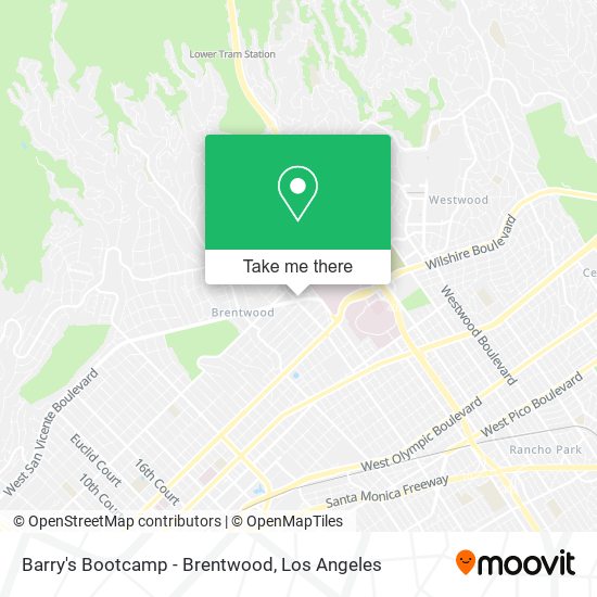 Barry's Bootcamp - Brentwood map