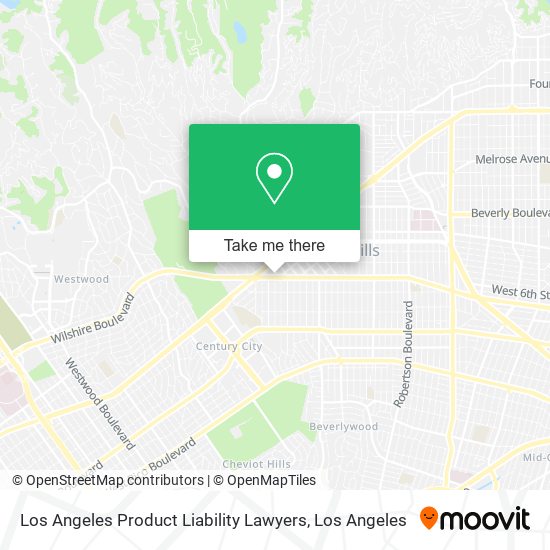 Mapa de Los Angeles Product Liability Lawyers