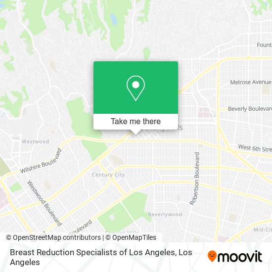 Breast Reduction Specialists of Los Angeles map