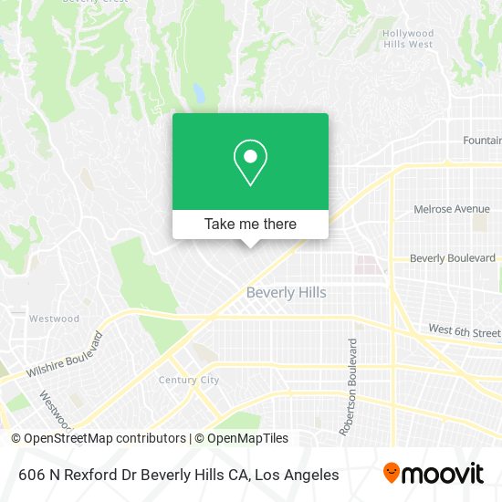 Mapa de 606 N Rexford Dr Beverly Hills CA