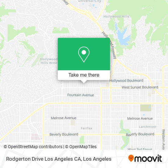 Mapa de Rodgerton Drive Los Angeles CA