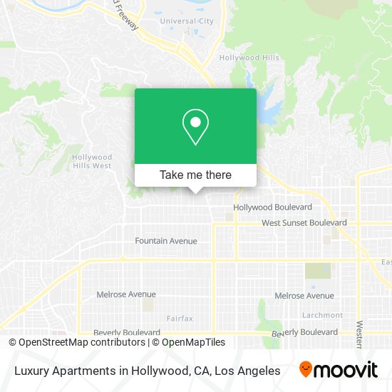 Mapa de Luxury Apartments in Hollywood, CA