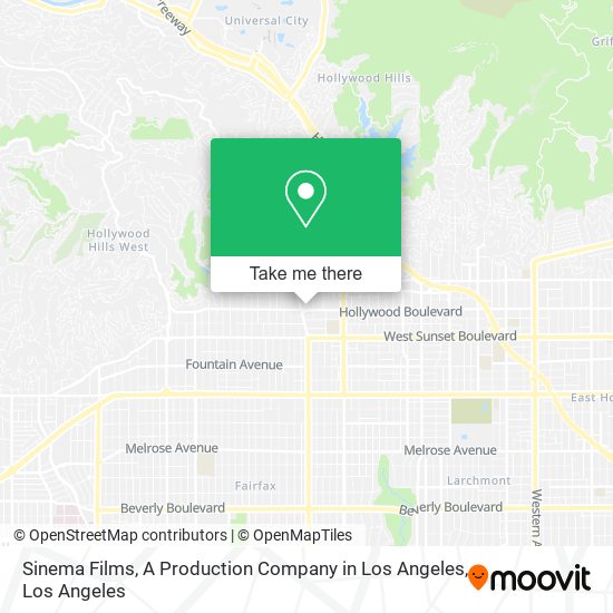 Sinema Films, A Production Company in Los Angeles map