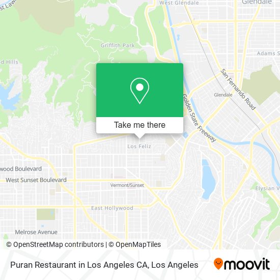 Puran Restaurant in Los Angeles CA map