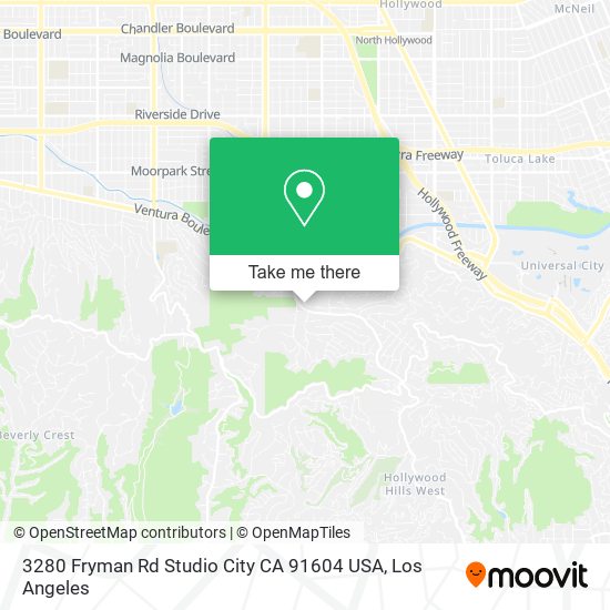 3280 Fryman Rd Studio City CA 91604 USA map