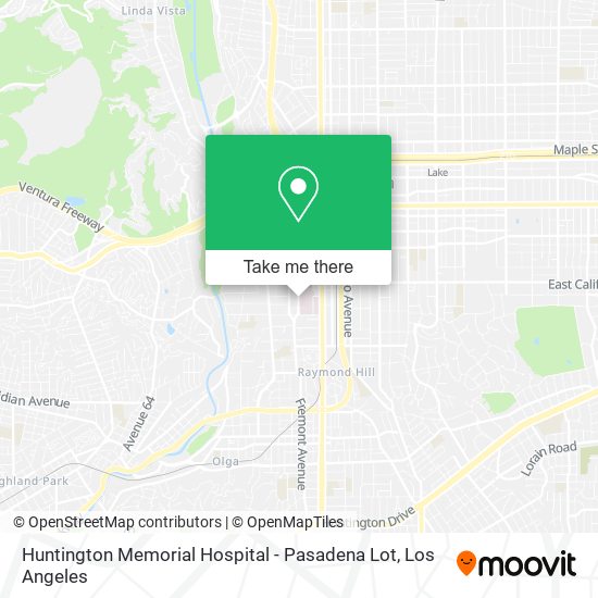 Huntington Memorial Hospital - Pasadena Lot map