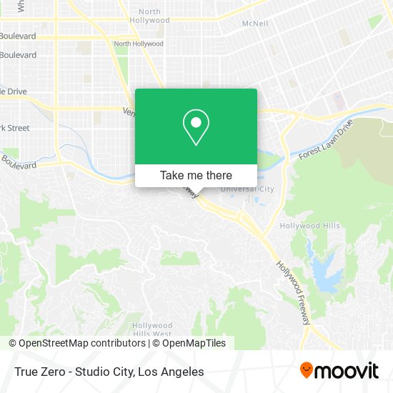 True Zero - Studio City map