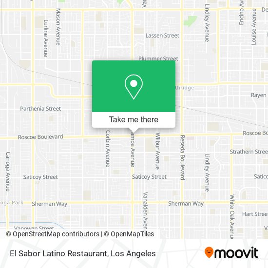 Mapa de El Sabor Latino Restaurant