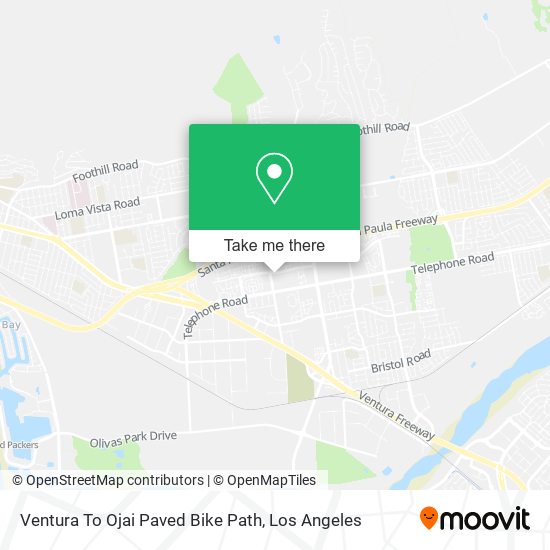 Ventura To Ojai Paved Bike Path map