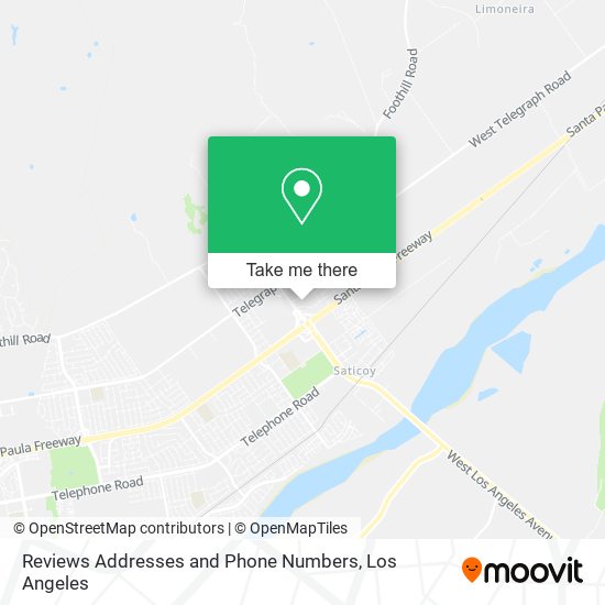 Reviews Addresses and Phone Numbers map