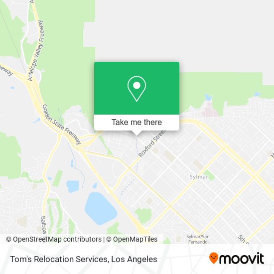 Tom's Relocation Services map