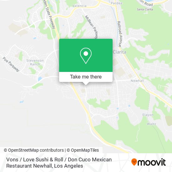 Vons / Love Sushi & Roll / Don Cuco Mexican Restaurant Newhall map
