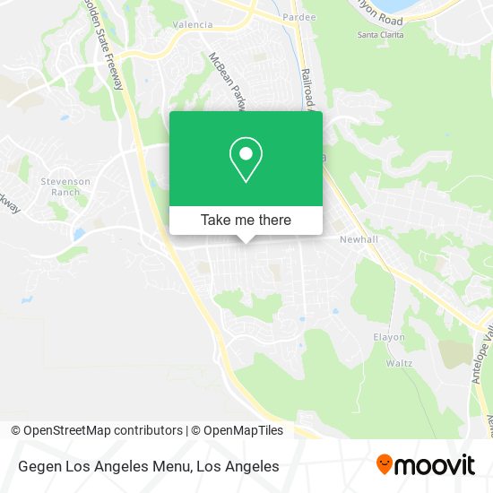 Gegen Los Angeles Menu map