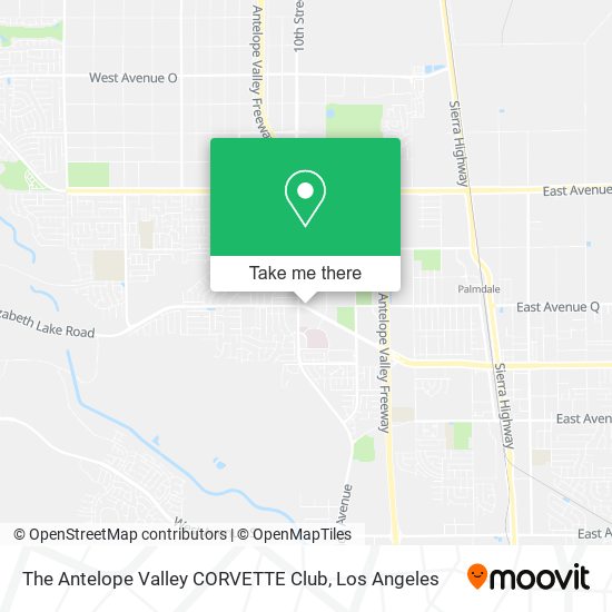 Mapa de The Antelope Valley CORVETTE Club