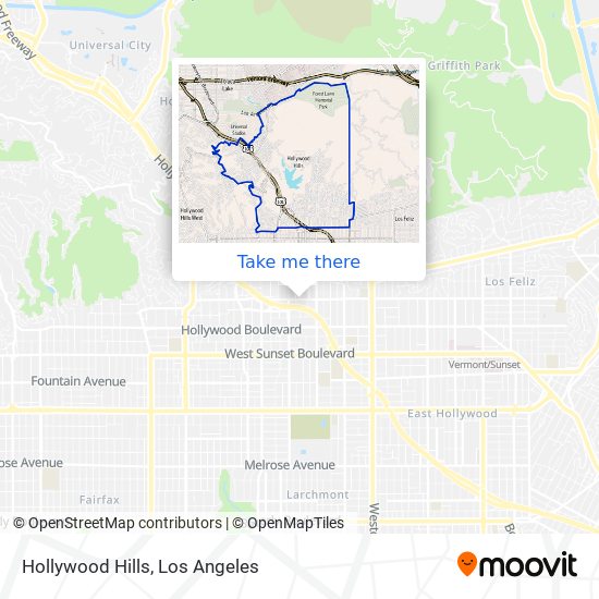 Hollywood Hills map