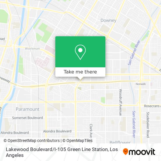 Lakewood Boulevard / I-105 Green Line Station map