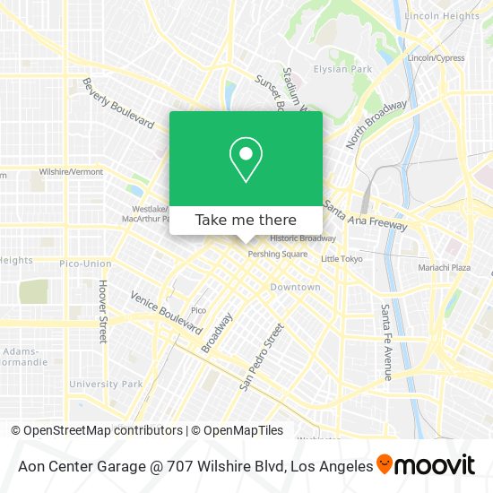 Mapa de Aon Center Garage @ 707 Wilshire Blvd
