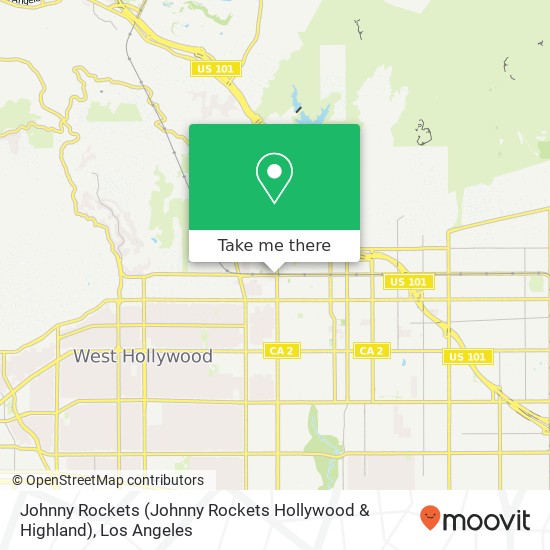 Mapa de Johnny Rockets (Johnny Rockets Hollywood & Highland)