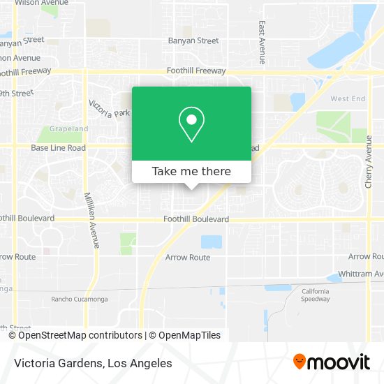 Driving directions to Victoria Gardens, 12505 N Mainstreet, Rancho