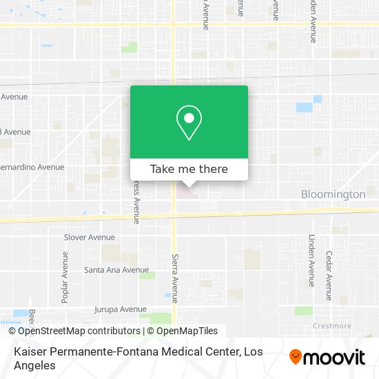 Mapa de Kaiser Permanente-Fontana Medical Center