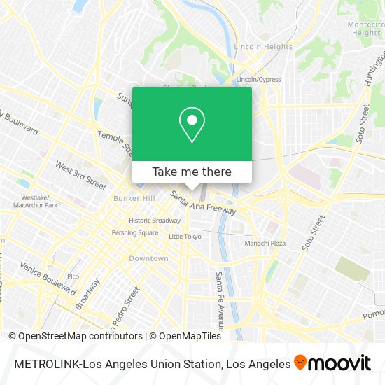 METROLINK-Los Angeles Union Station map