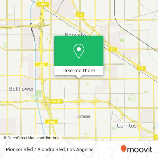 Mapa de Pioneer Blvd / Alondra Blvd