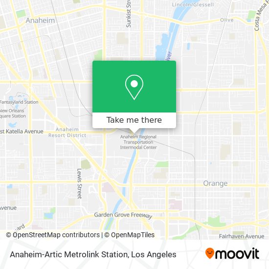 Anaheim-Artic Metrolink Station map