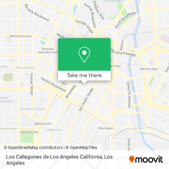 Mapa de Los Callegones de Los Angeles California