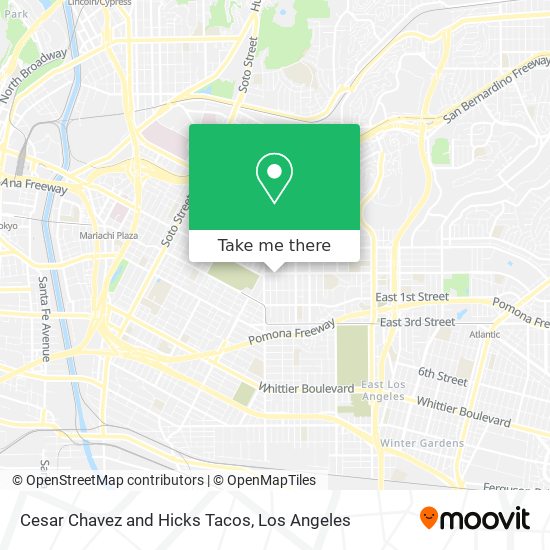 Cesar Chavez and Hicks Tacos map