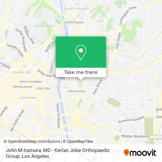 Mapa de John M Itamura, MD - Kerlan Jobe Orthopaedic Group