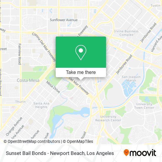 Sunset Bail Bonds - Newport Beach map