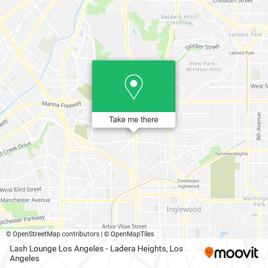 Lash Lounge Los Angeles - Ladera Heights map