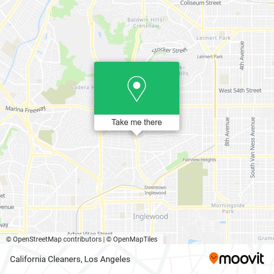 California Cleaners map