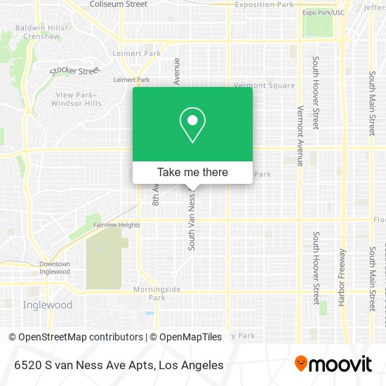 6520 S van Ness Ave Apts map