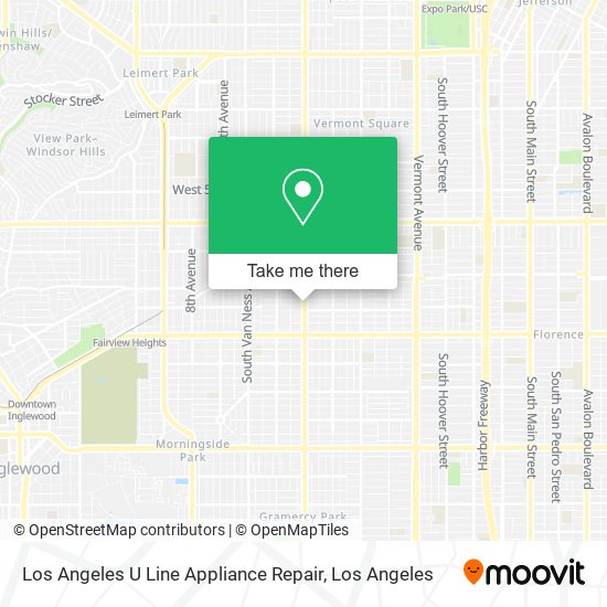 Mapa de Los Angeles U Line Appliance Repair