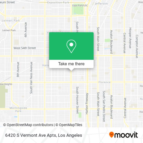 6420 S Vermont Ave Apts map