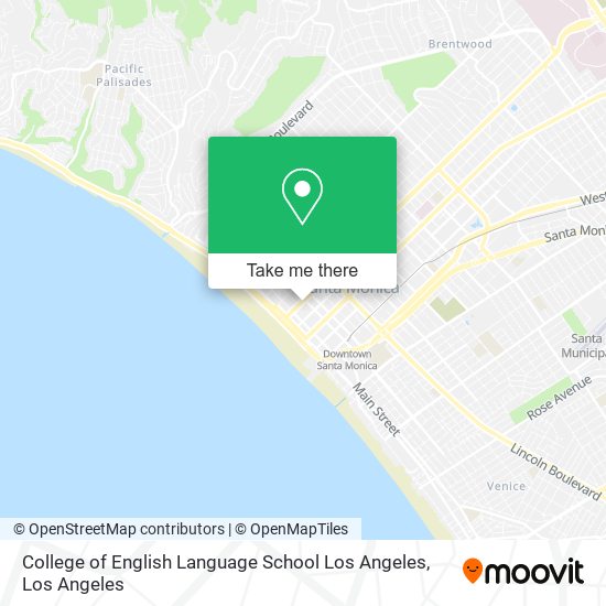 Mapa de College of English Language School Los Angeles