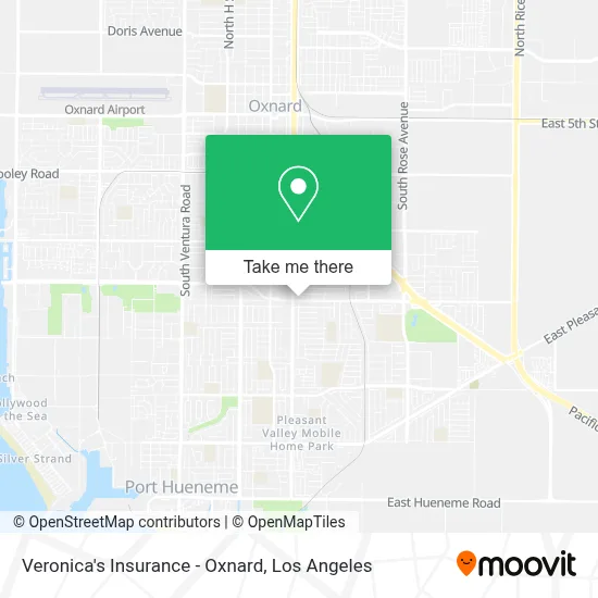 Veronica's Insurance - Oxnard map