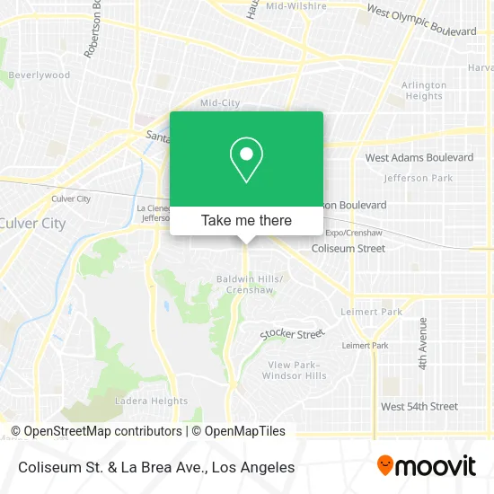 Mapa de Coliseum St. & La Brea Ave.