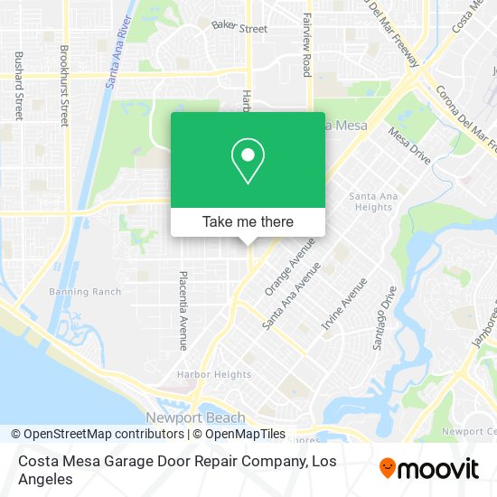 Costa Mesa Garage Door Repair Company map