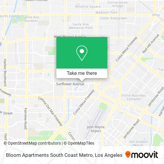 Bloom Apartments South Coast Metro map