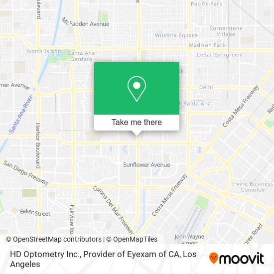 HD Optometry Inc., Provider of Eyexam of CA map