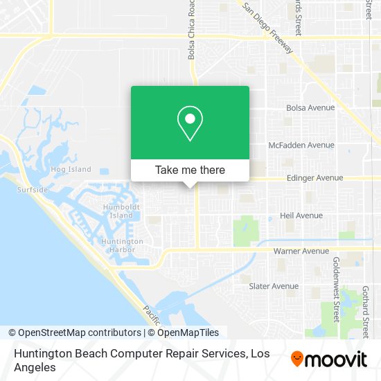 Huntington Beach Computer Repair Services map