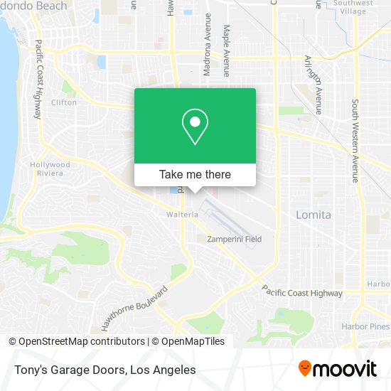 Tony's Garage Doors map