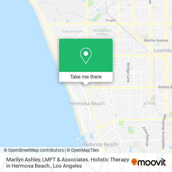 Mapa de Marilyn Ashley, LMFT & Associates. Holistic Therapy in Hermosa Beach.