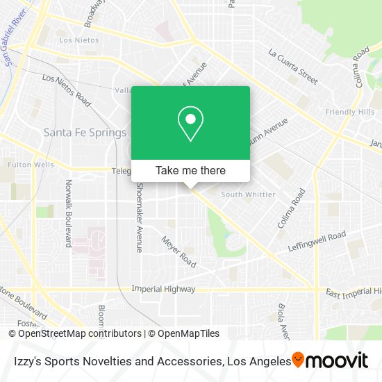 Izzy's Sports Novelties and Accessories map