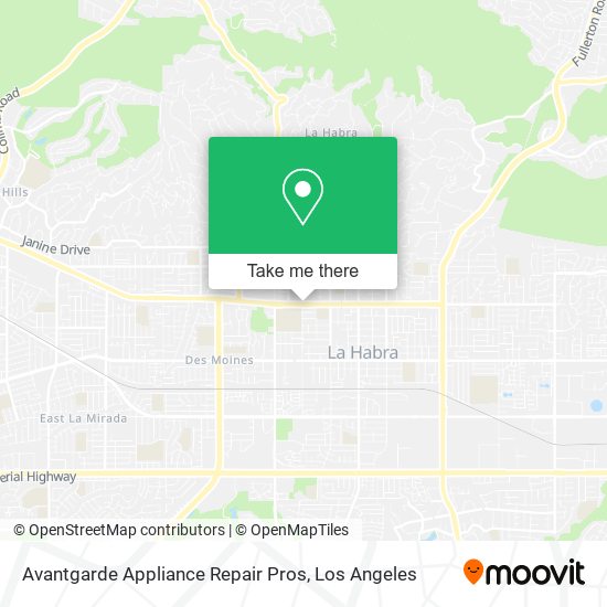 Avantgarde Appliance Repair Pros map