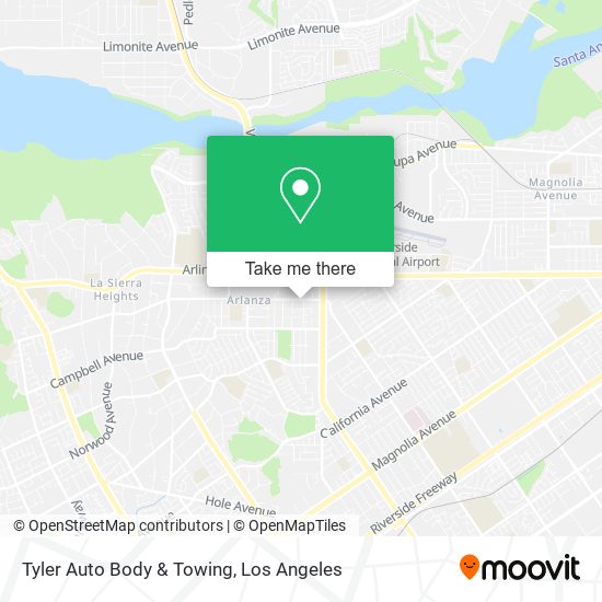 Mapa de Tyler Auto Body & Towing
